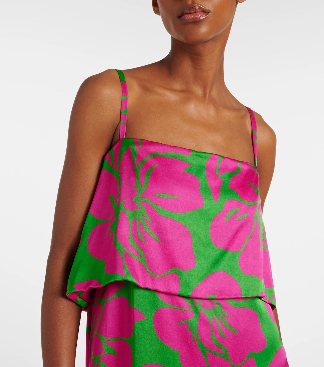 Dries Van Noten - Floral satin midi dress