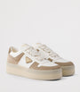 Prada Neutral Nappa Leather Downtown Sneakers