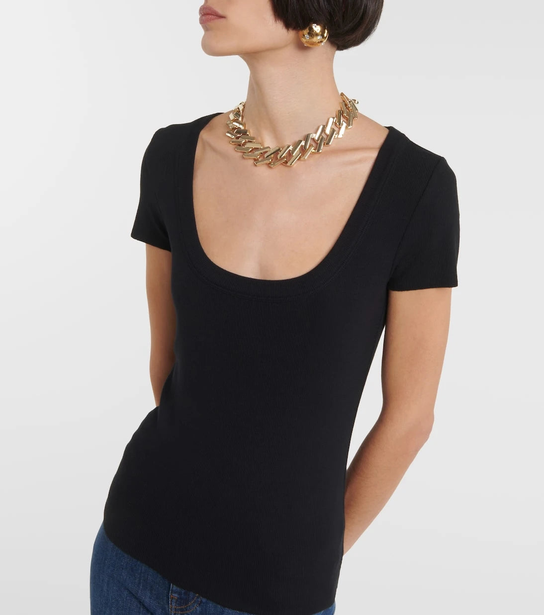Frame - Rib Baby Tee jersey top