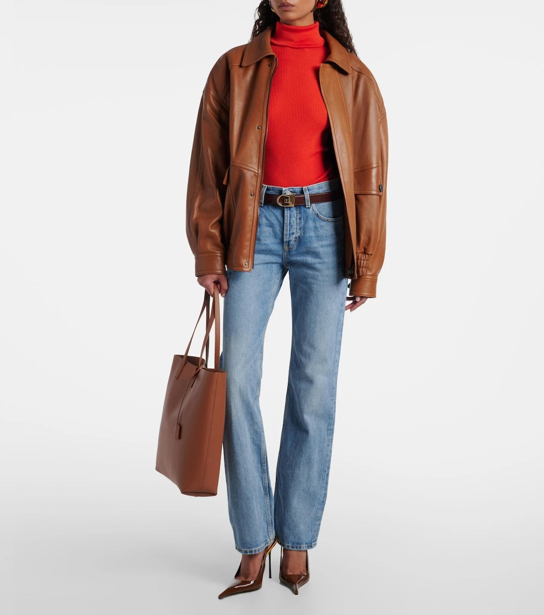 Saint Laurent - Shopping leather tote bag