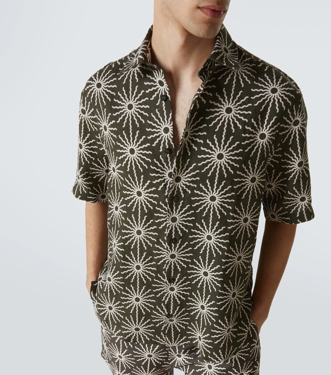 Frescobol Carioca - Castro printed linen bowling shirt