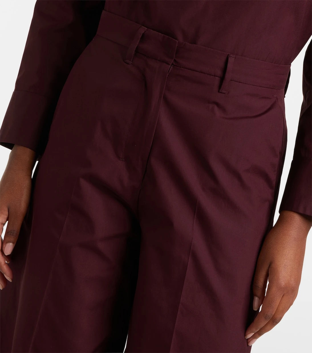 'S Max Mara - Cropped cotton poplin wide-leg pants