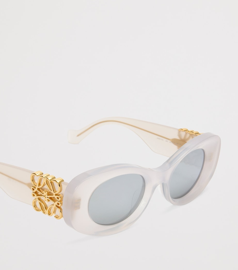 LOEWE White Bevelled Oval Sunglasses