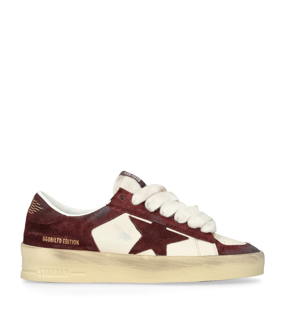 Burgundy Leather Stardan Sneakers