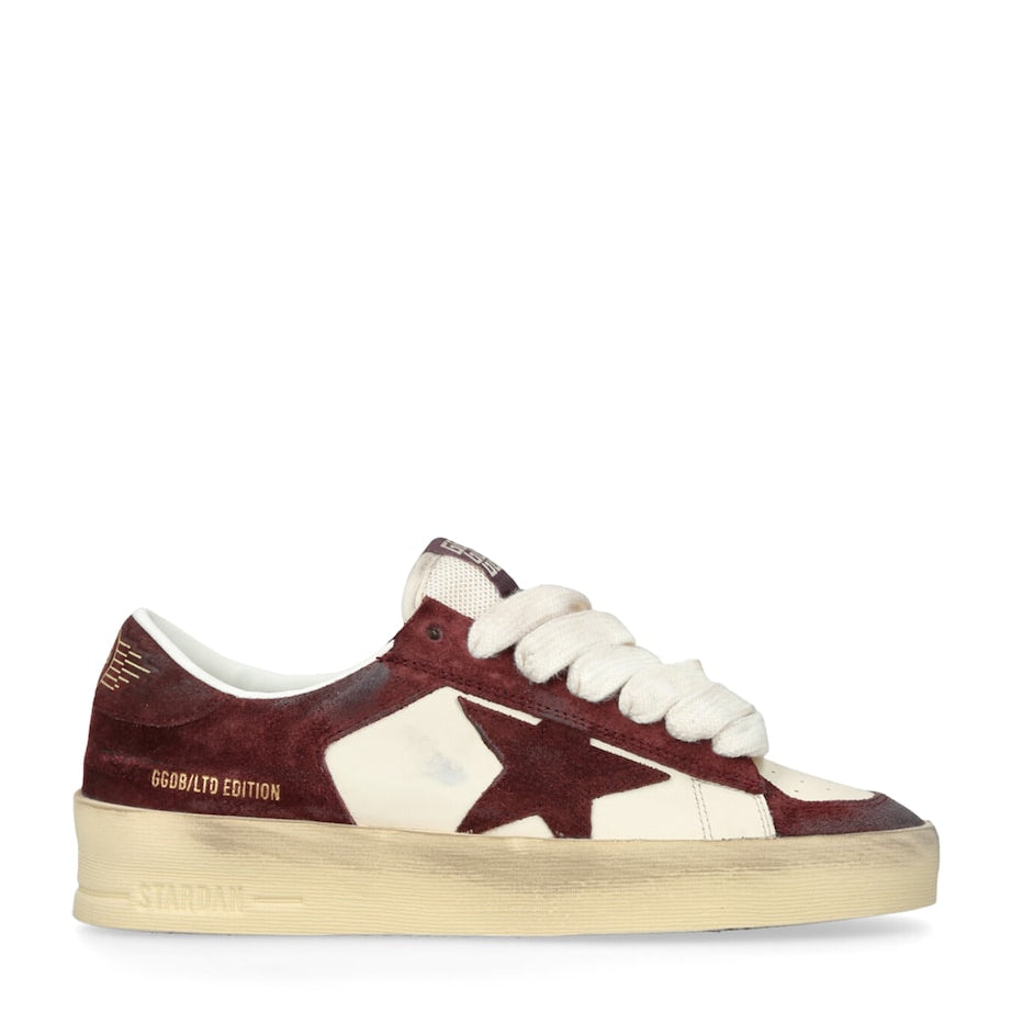 Burgundy Leather Stardan Sneakers