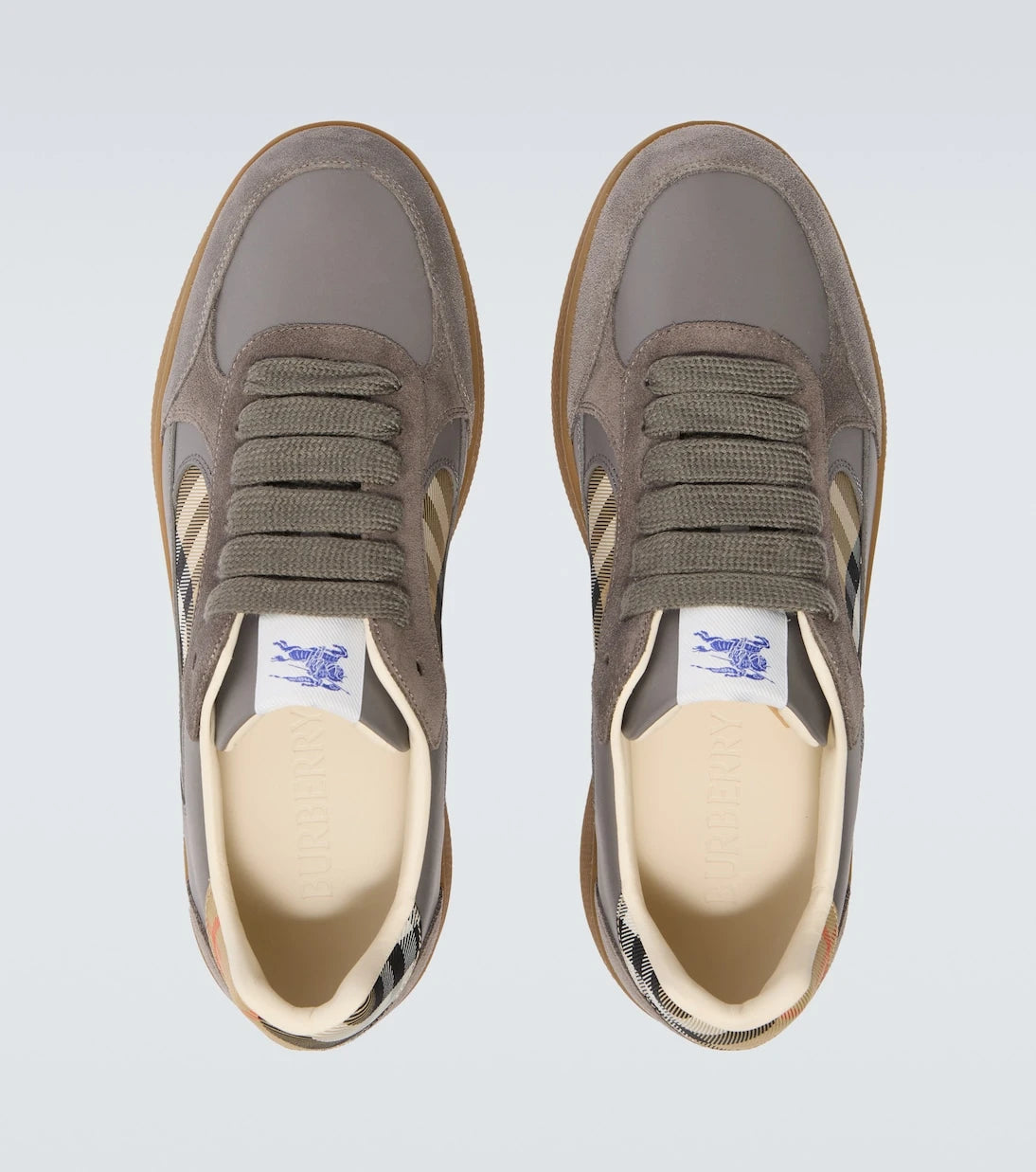 Burberry - Terrace leather and suede sneakers
