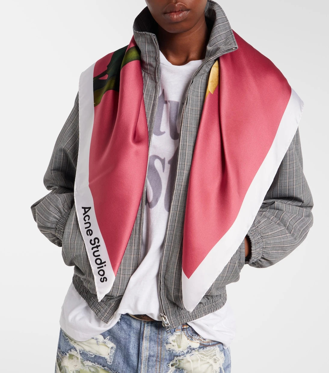 Acne Studios - Floral silk satin scarf