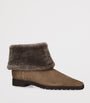 Toteme Brown Shearling Fold-Down Ankle Boots