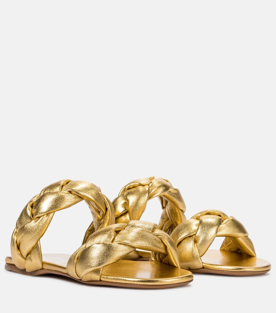 Miu Miu - Braided leather slides