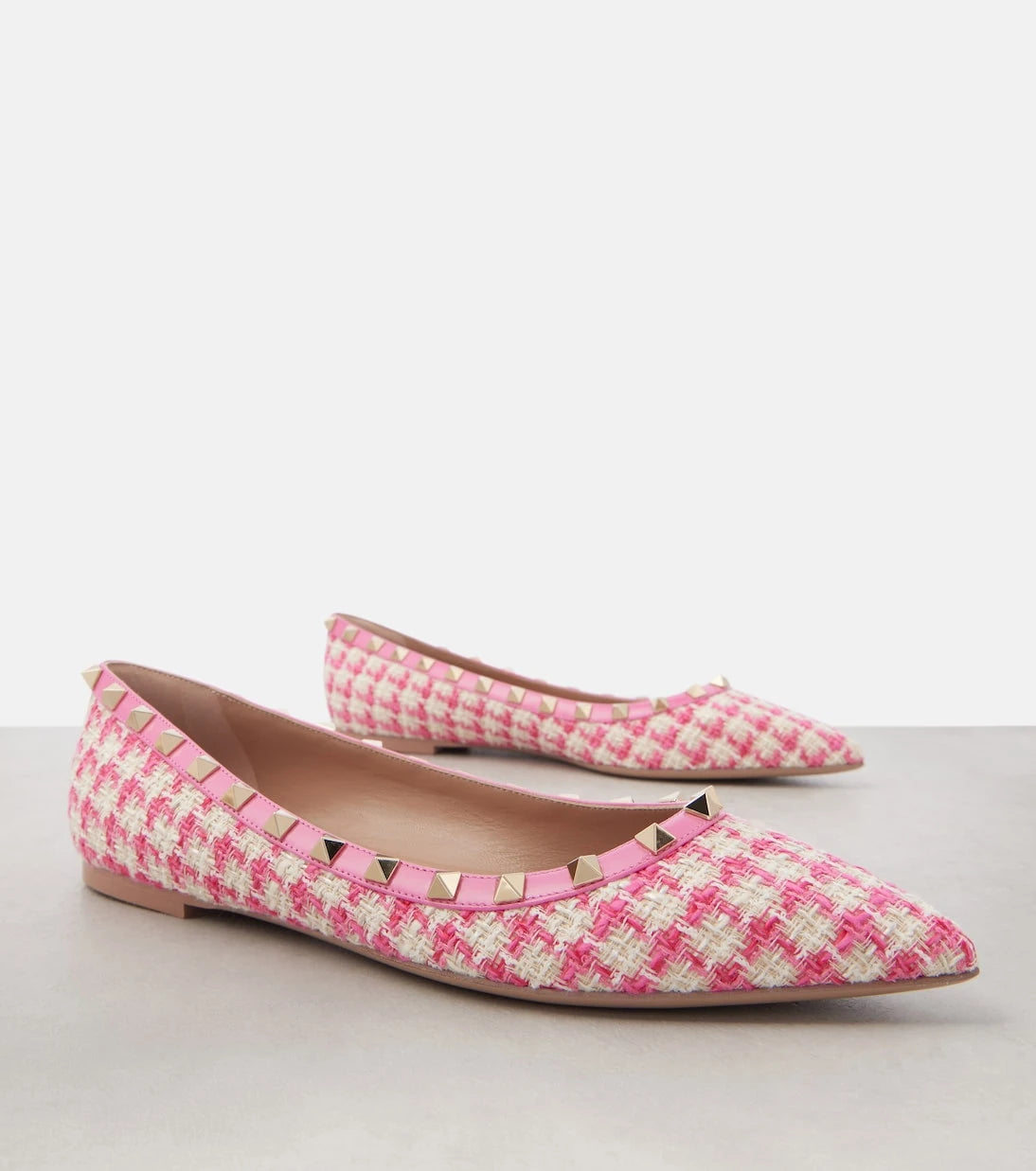 Valentino Garavani - Rockstud tweed ballet flats