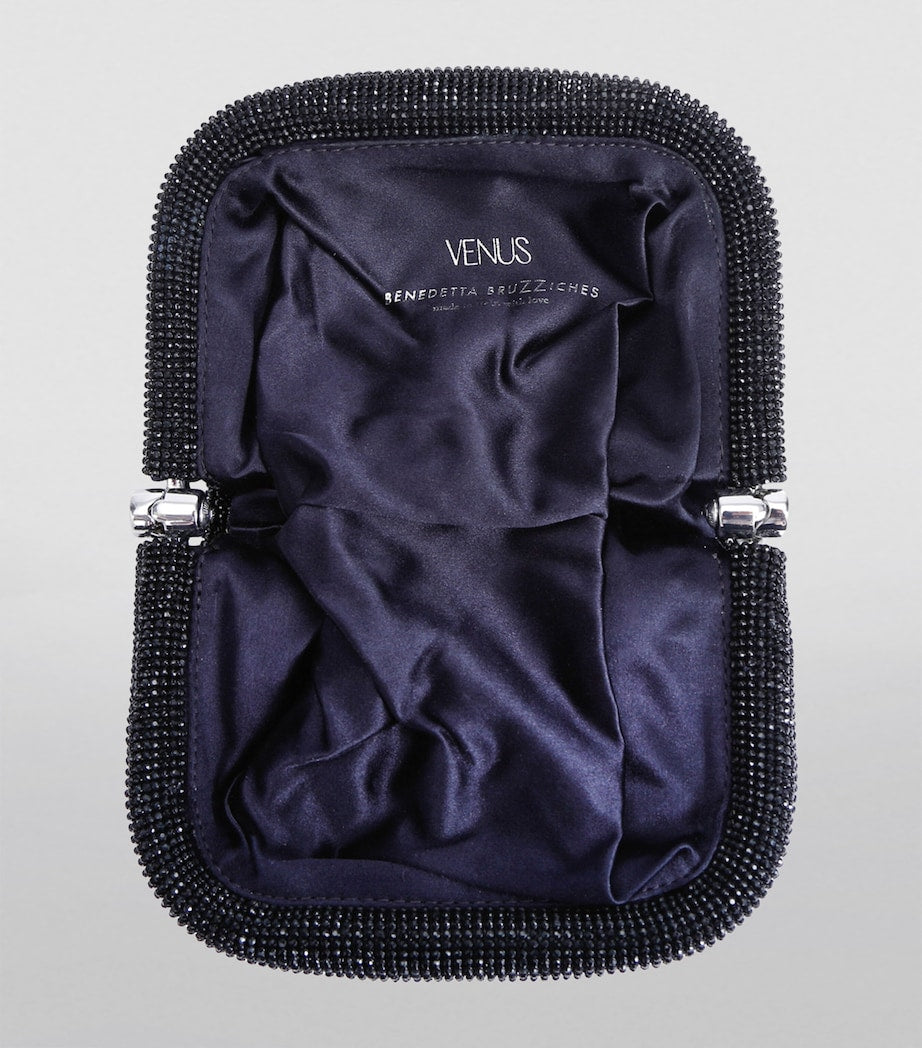Benedetta Bruzziches Black Embellished Venus La Petite Clutch Bag