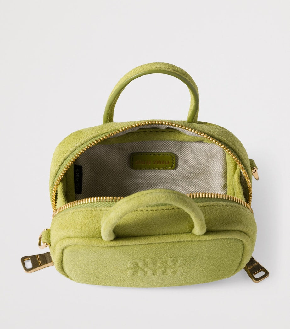 Green Suede Beau Micro Bag