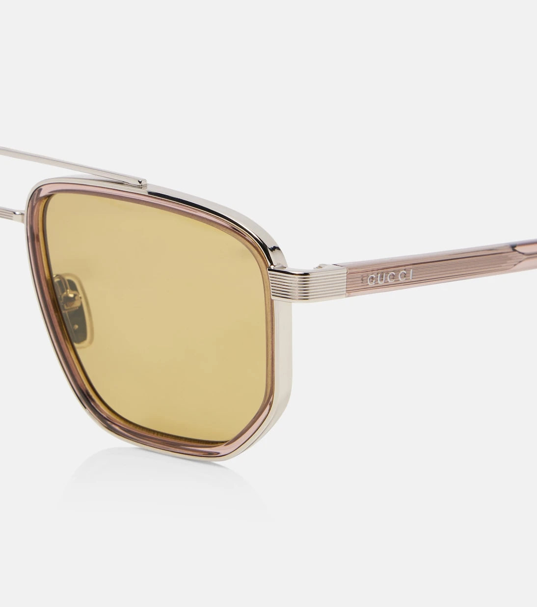 Gucci - Lettering aviator sunglasses