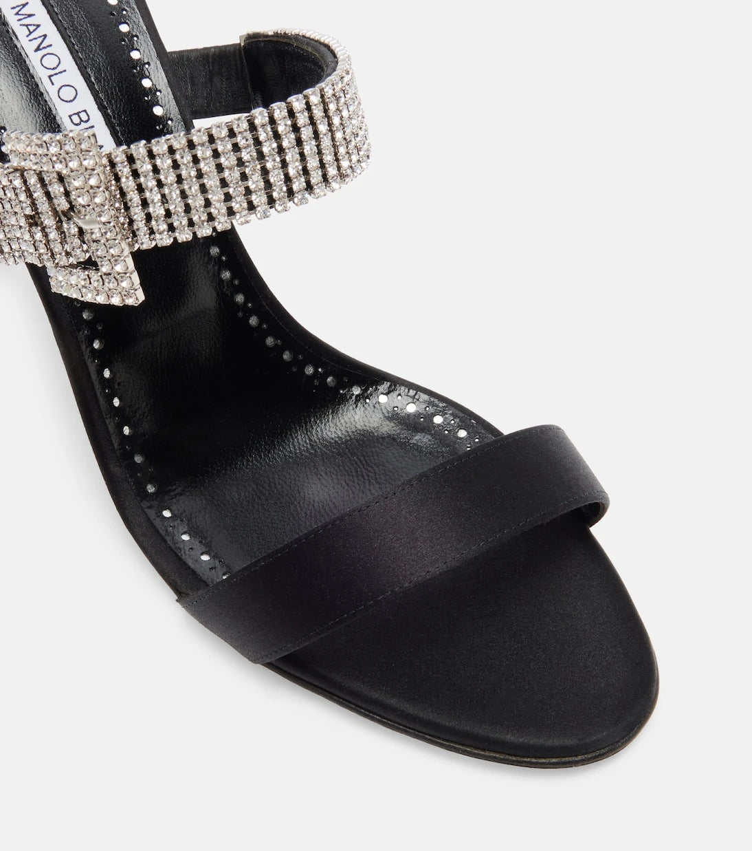 Manolo Blahnik - Fibolta 90 embellished satin mules