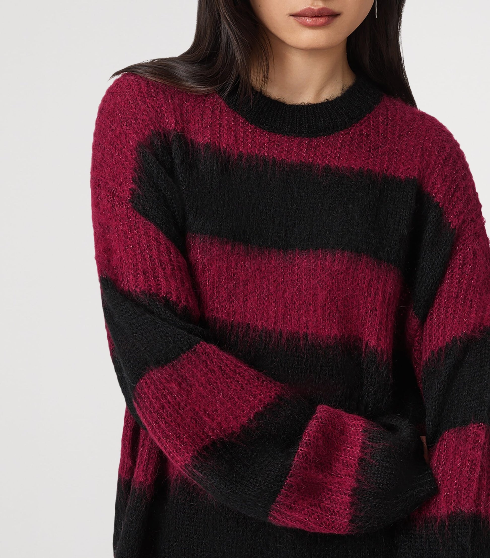 AllSaints Black Onyx Stripe Sweater