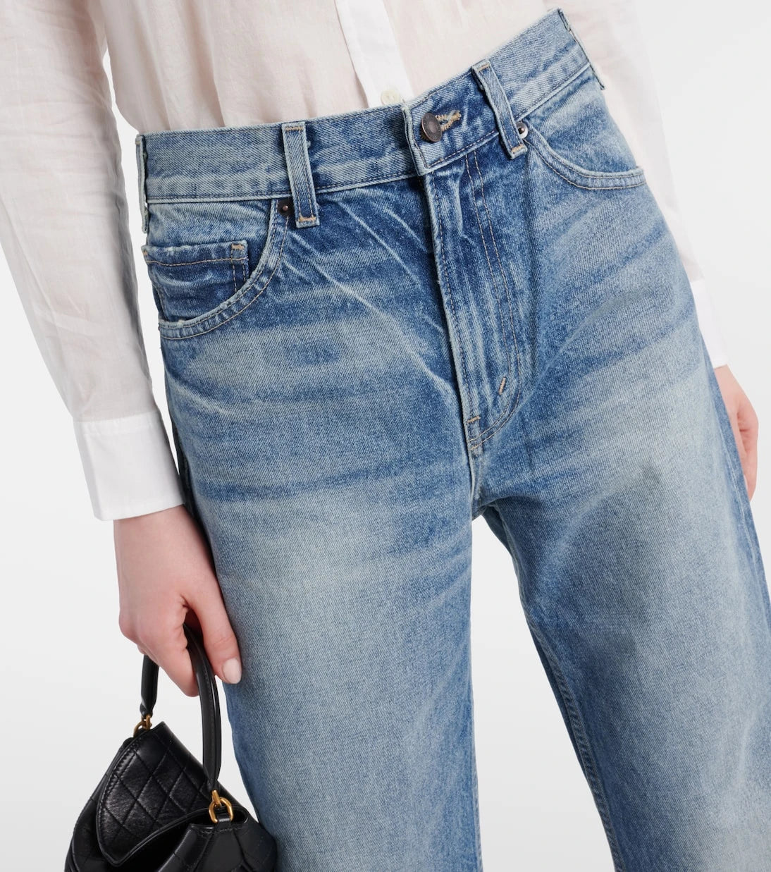 Nili Lotan - Mitchell low-rise wide-leg jeans