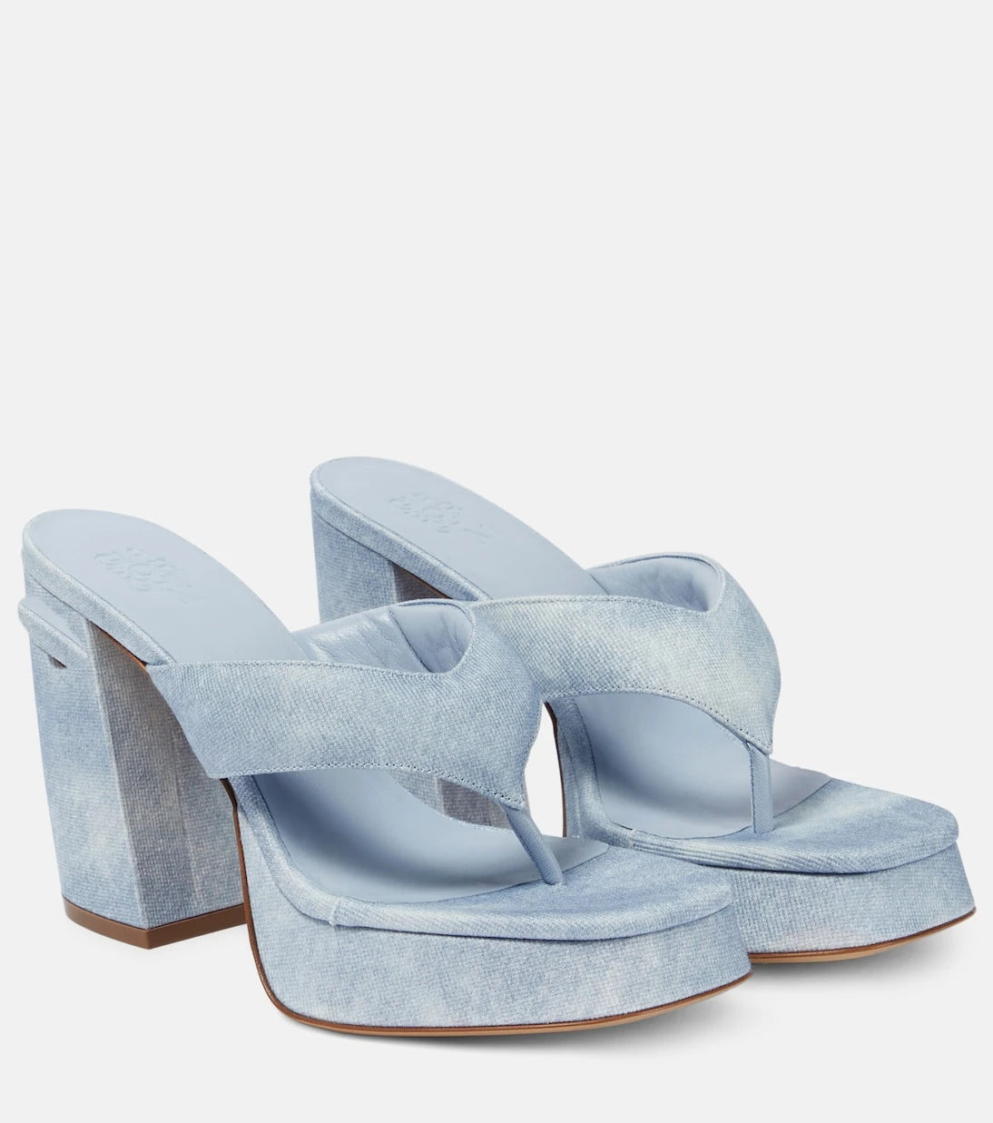 Gia Borghini - Gia 17 Uni denim platform thong sandals