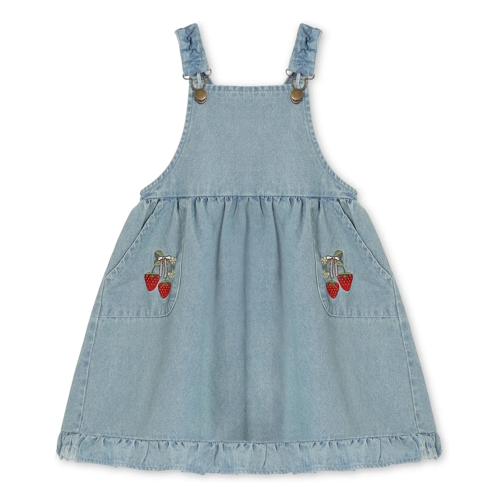 Fliink - Don Denim Dungarees Dress | Light Blue