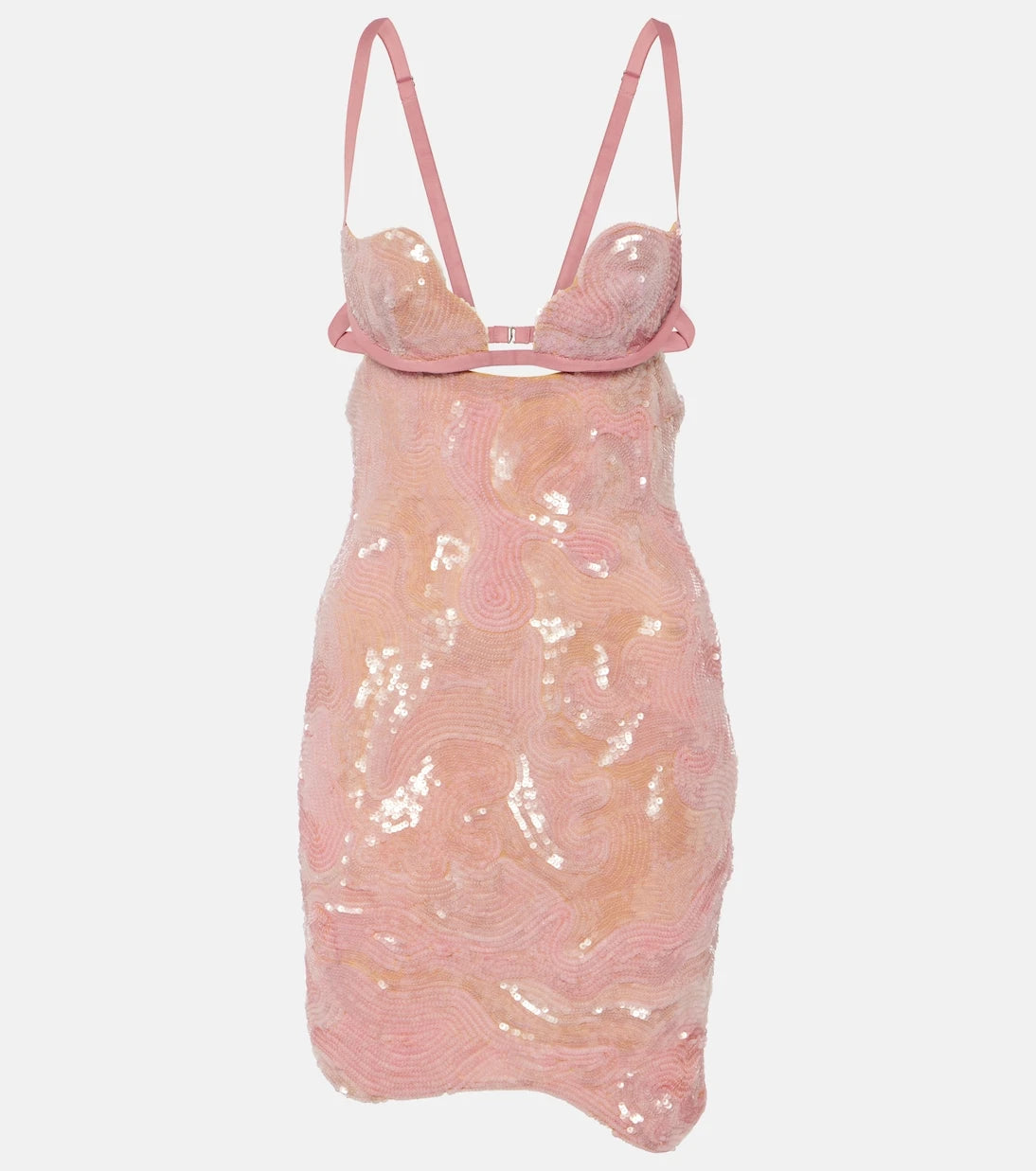 Nensi Dojaka - Heartbeat sequined asymmetric minidress