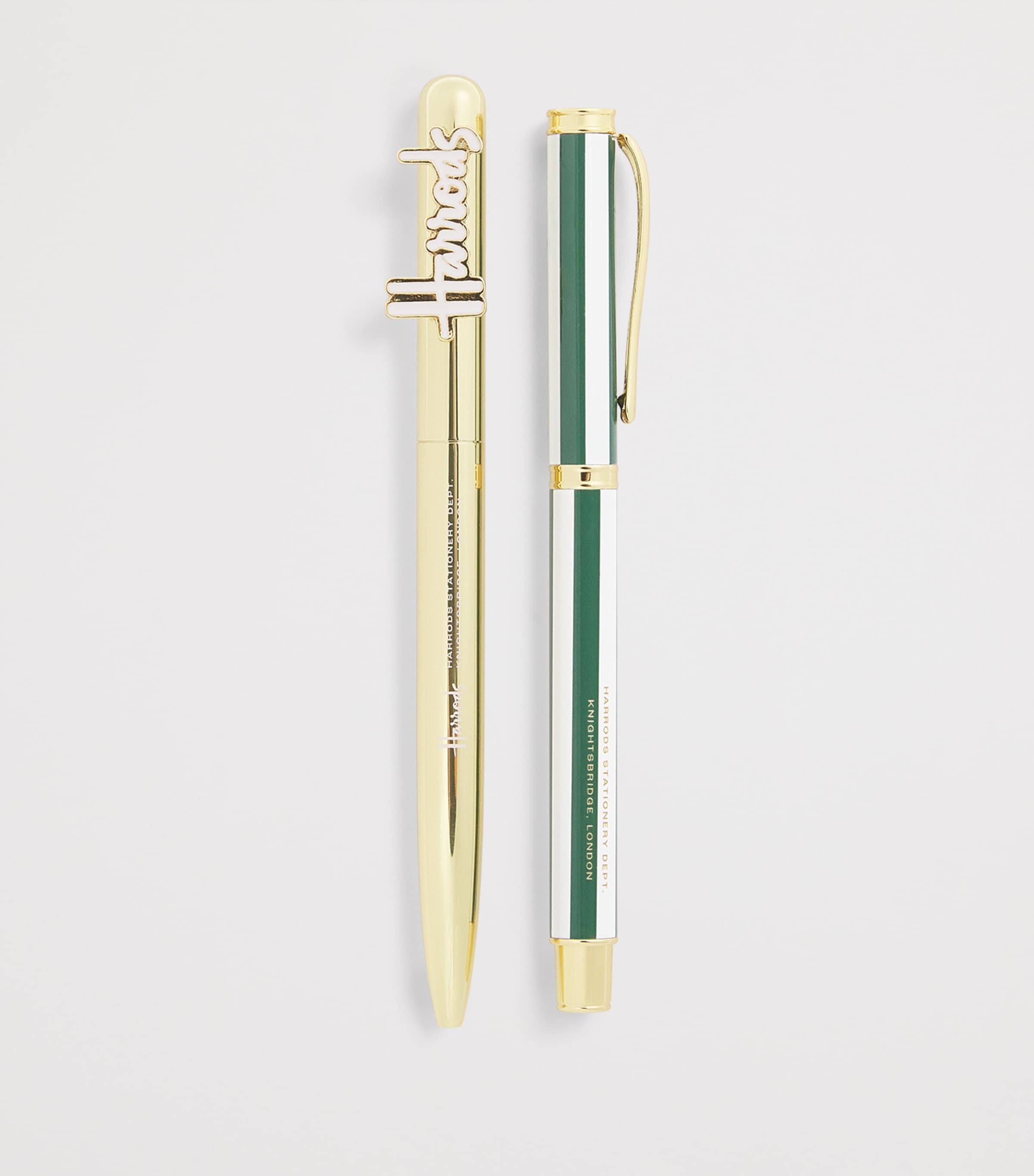 Harrods Metal Stripe Ballpoint Pen