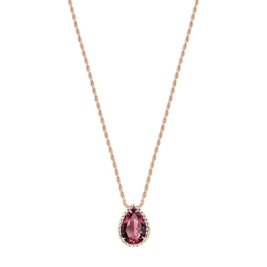 Small Rose Gold and Garnet Serpent Bohème Motif Necklace