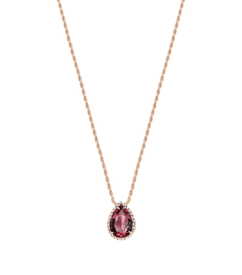 Small Rose Gold and Garnet Serpent Bohème Motif Necklace