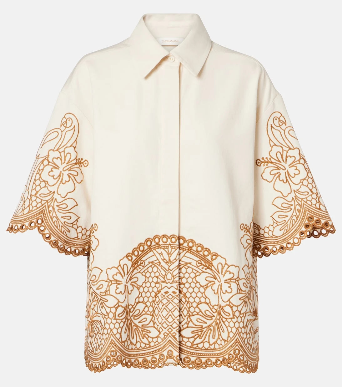 Zimmermann - Como embroidered cotton shirt