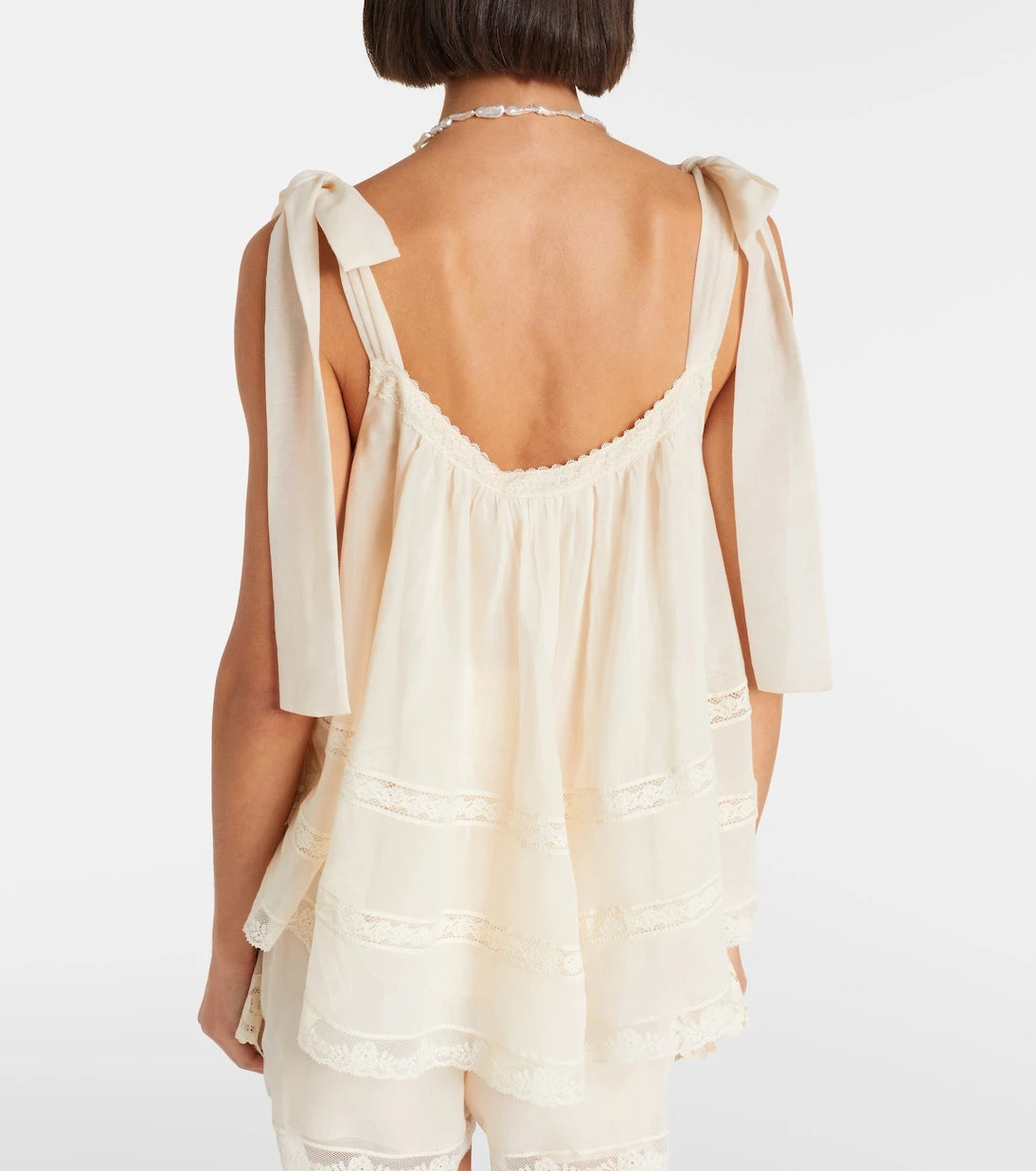 Zimmermann - Awaken lace-trimmed cotton and silk top