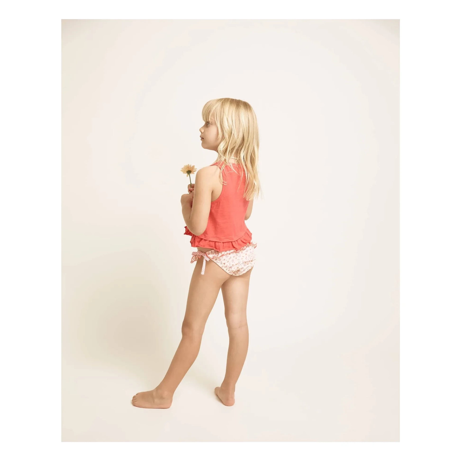 Búho - Seersucker Floral Swimsuit | Peach