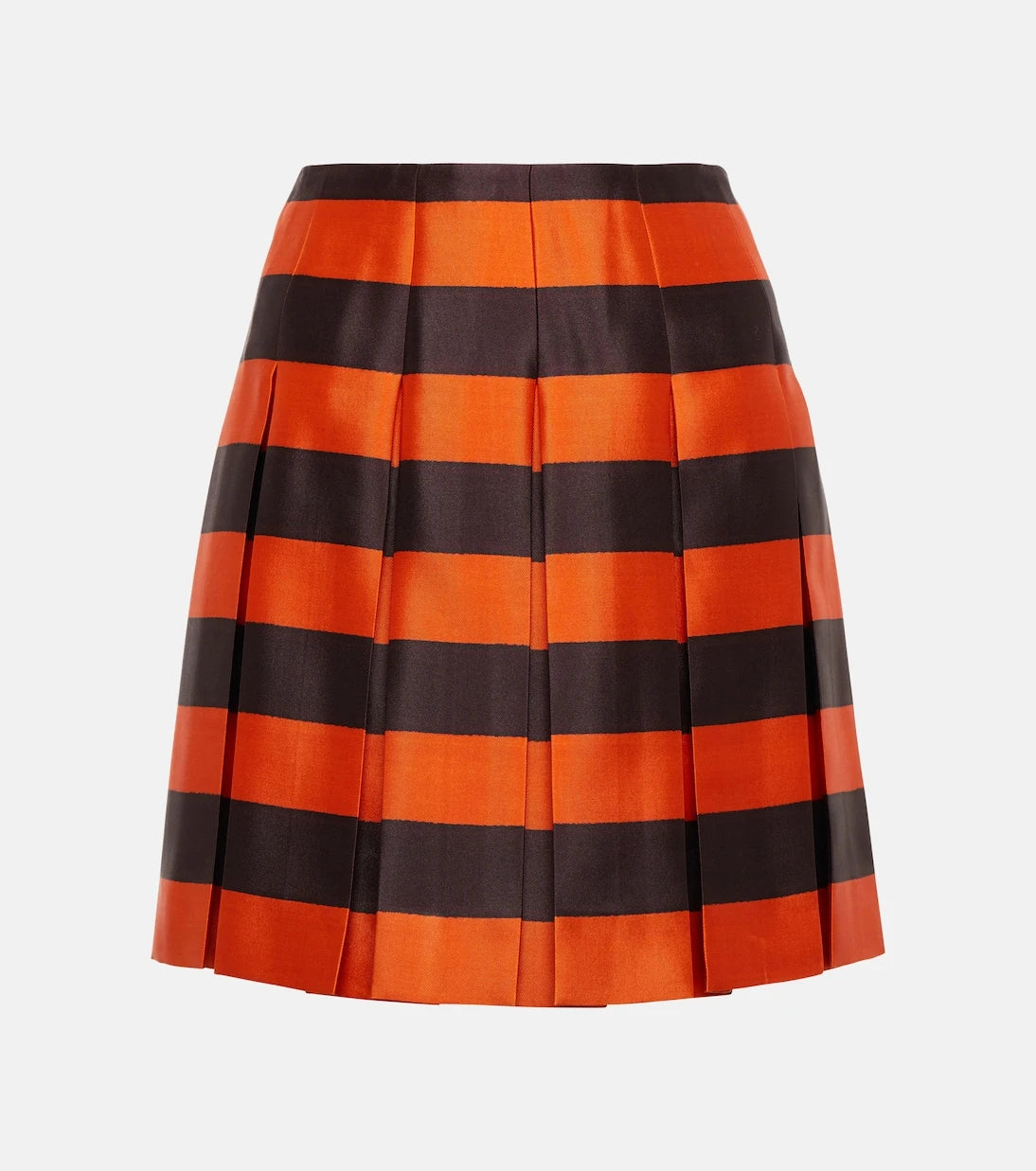 Prada - Striped silk-blend miniskirt