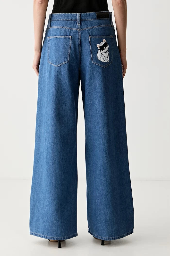 Karl Lagerfeld дънки wide leg дамски IKON