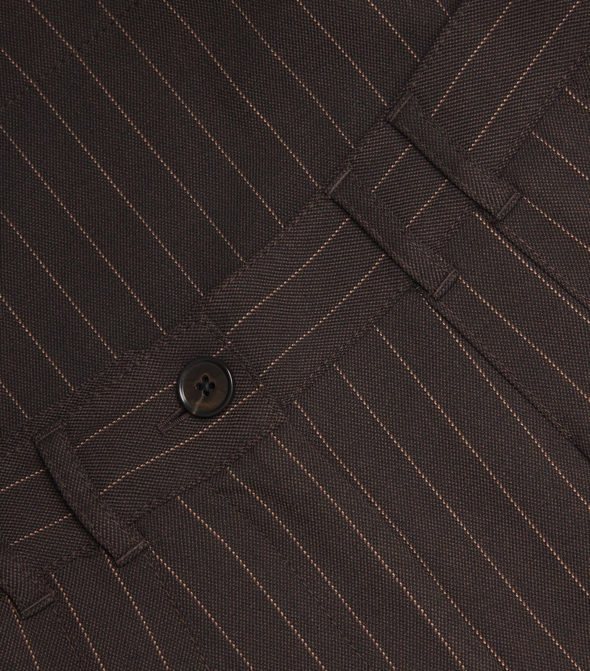 ME+EM Brown Pinstripe Wide-Leg Trousers