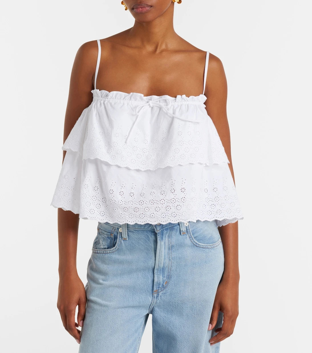 Veronica Beard - Oseanna cotton poplin crop top