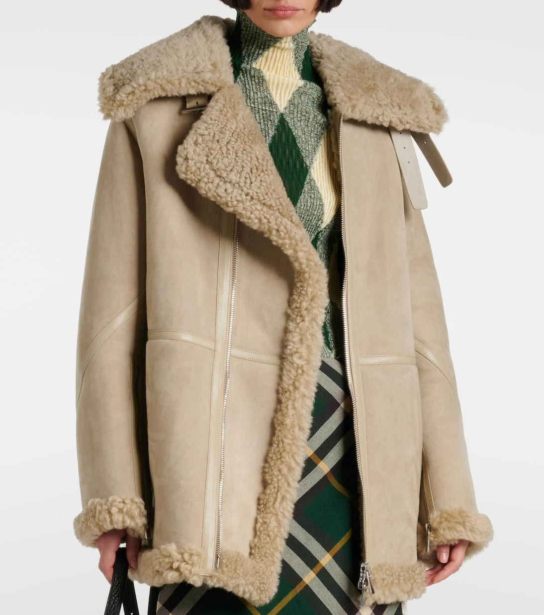 Burberry - Shearling-lined leather jacket