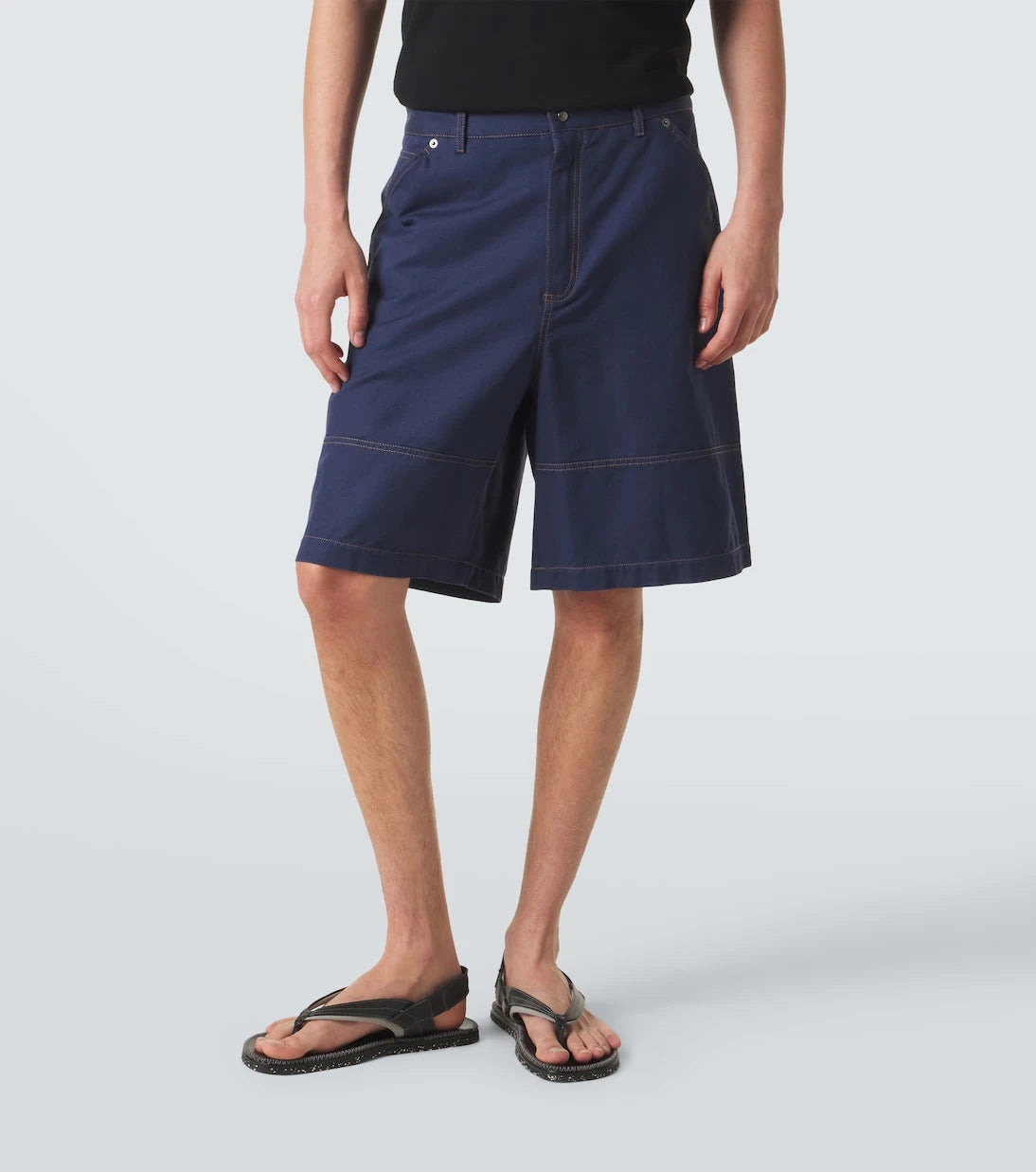 Moncler - Cotton and linen gabardine shorts