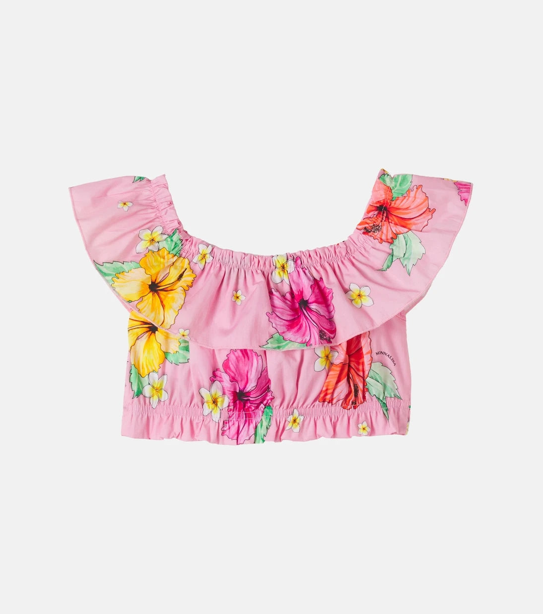 Monnalisa - Floral ruffled cotton top
