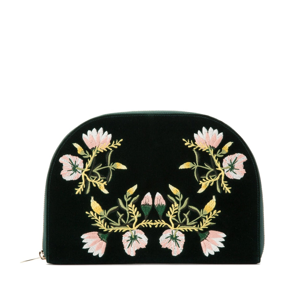 Embroidered Zoe Zip-Up Jewellery Case