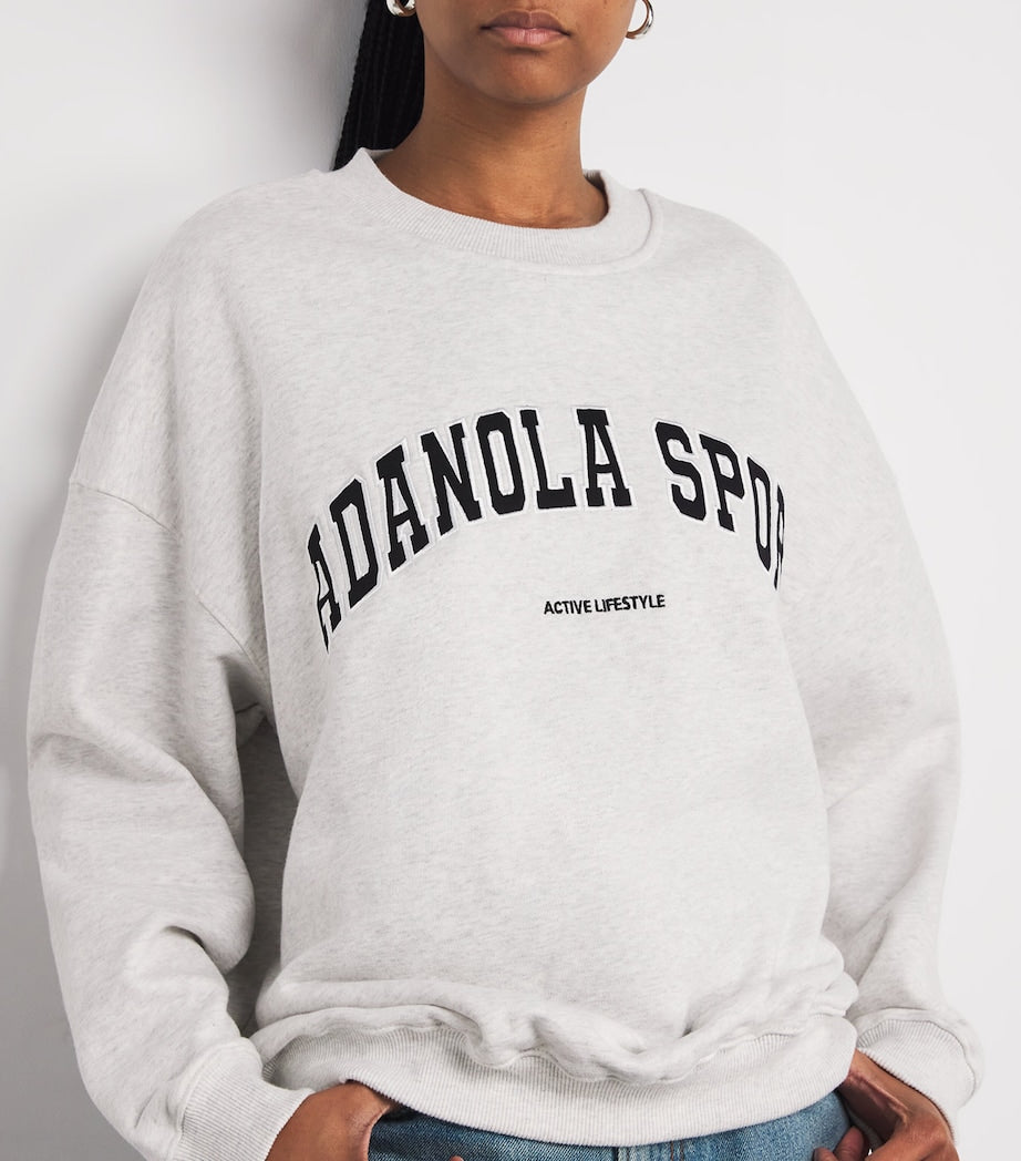 Adanola Grey Organic Cotton Logo Sweatshirt