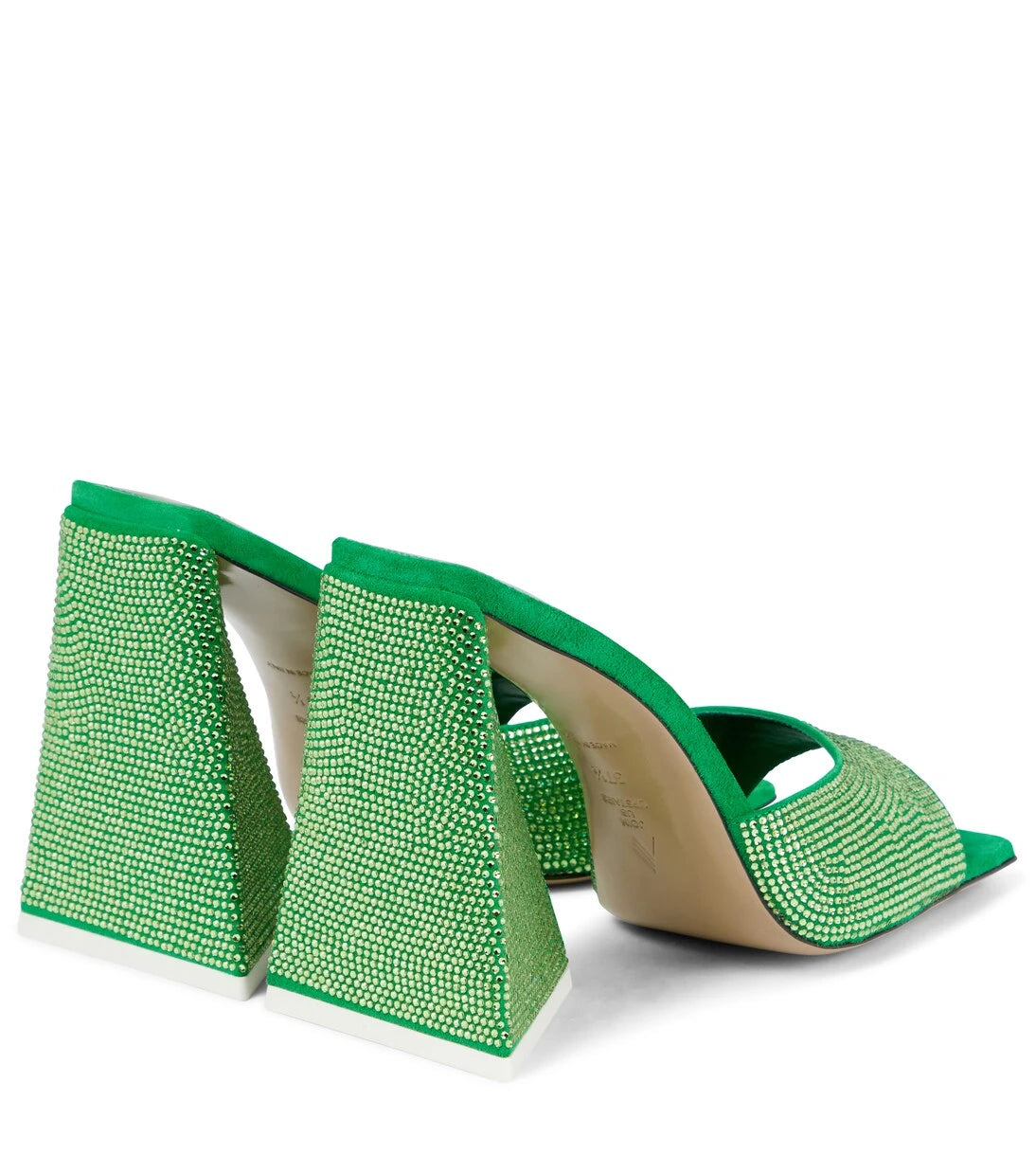 The Attico - Devon embellished leather and suede sandals
