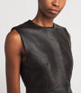 Lauren Manoogian Brown Leather Bodice Top