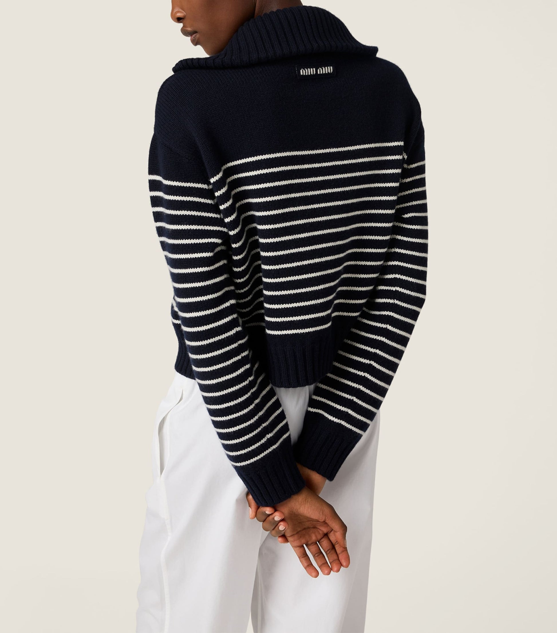 Blue Cashmere Stripe Sweater
