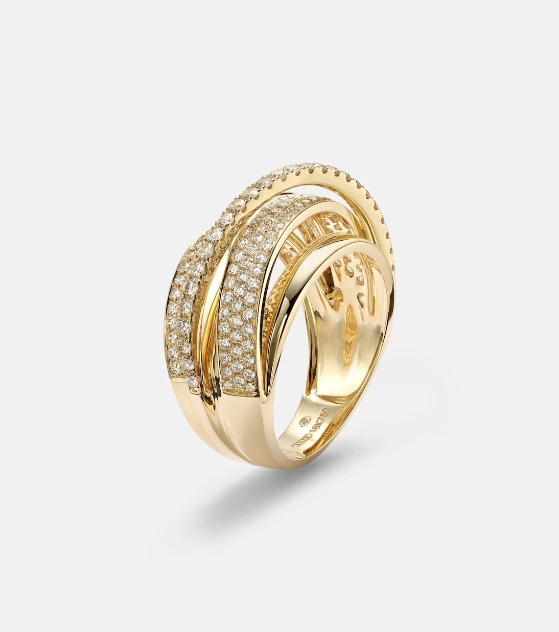 Shay Jewelry - خاتم Orbit من الذهب عيار 18 قيراطًا مرصّع بالألماس