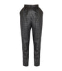 Balmain Black Croc-Embossed Straight-Leg Trousers
