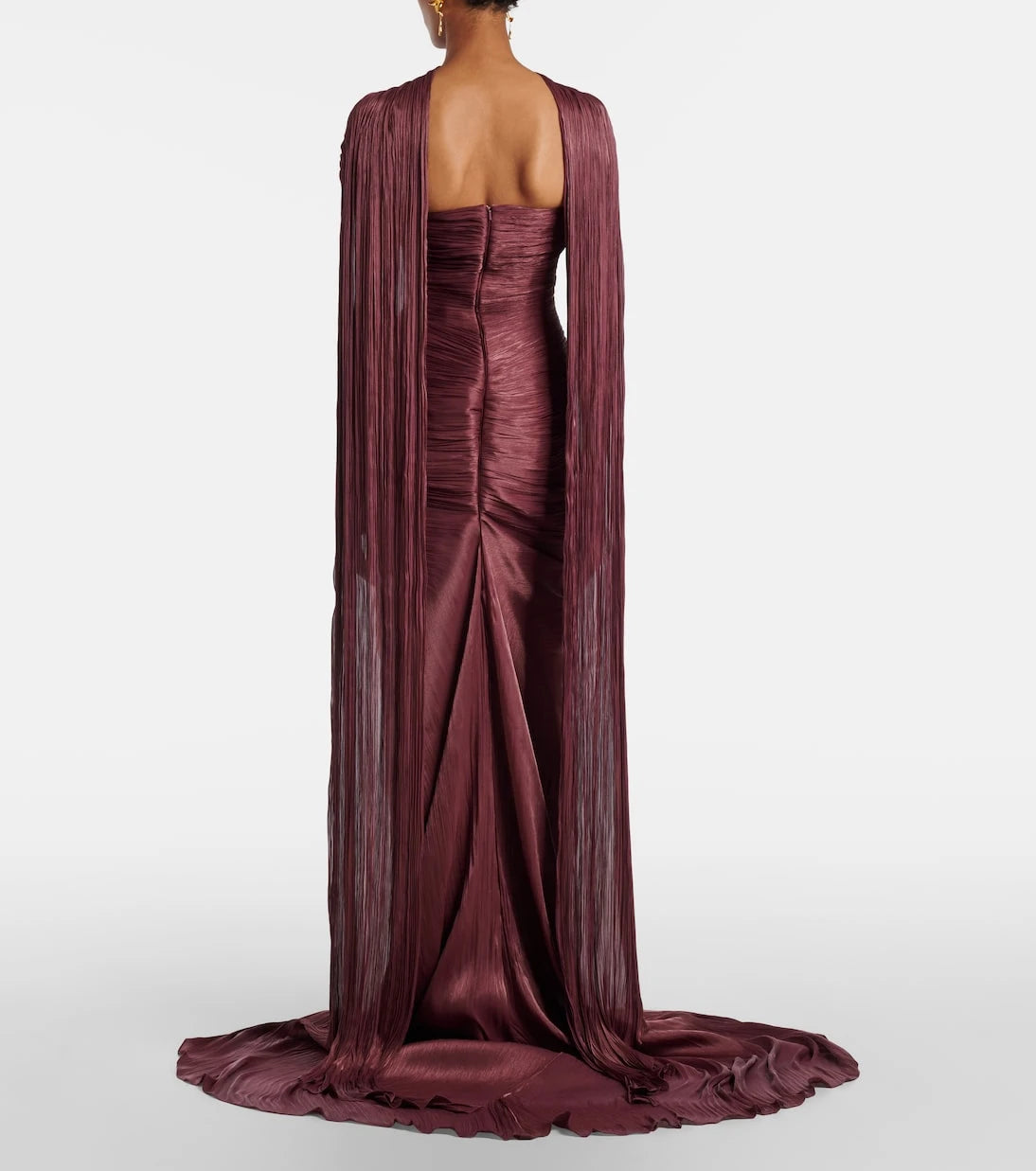 Marmar Halim - Draped pleated scarf-detail gown