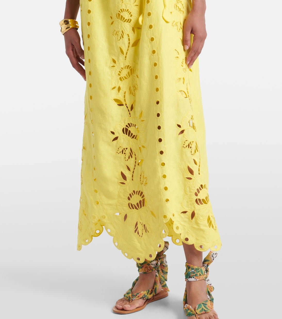 Farm Rio - Richelieu linen-blend maxi dress