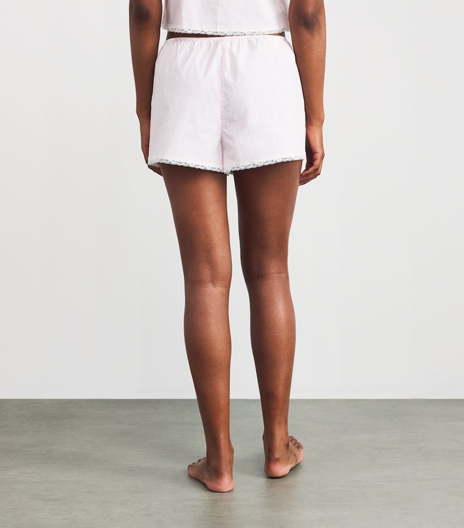 Skims Pink Cotton Poplin Sleep Shorts