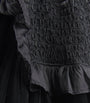 PETITE AMALIE Black Shirred Organza Velvet Dress (4-16 Years)