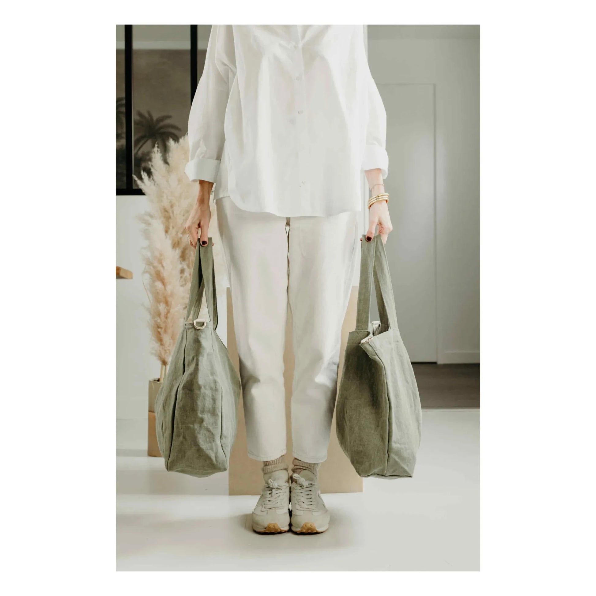 Adorna - Isia Linen Changing Bag | Khaki