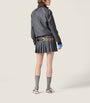Grey Wool Pleated Mini Skirt