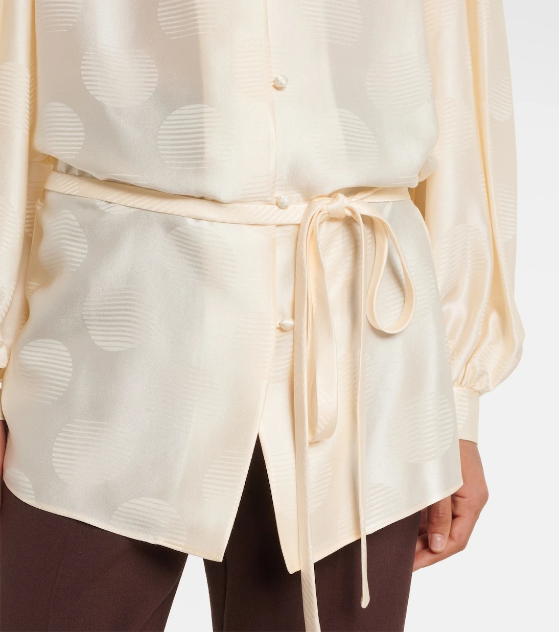 Valentino - Belted silk jacquard shirt